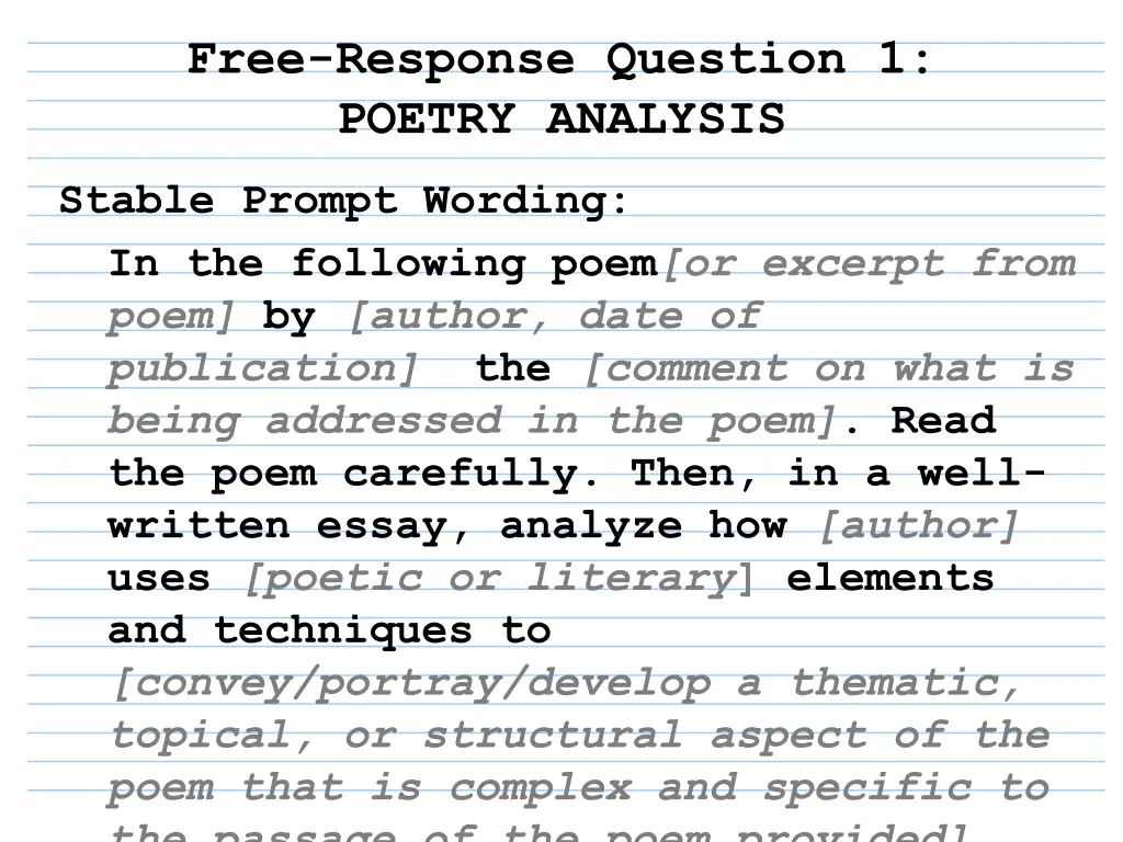 free response question 1 poetry analysis 1