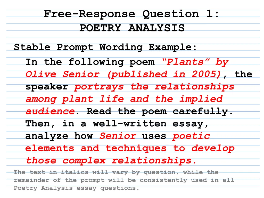 free response question 1 poetry analysis 2