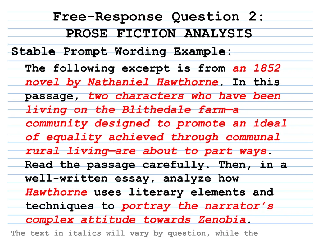 free response question 2 prose fiction analysis 3