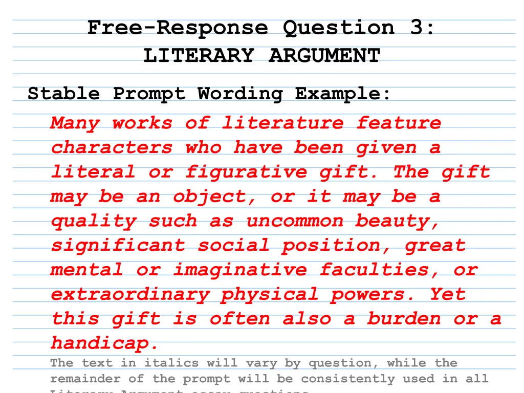 free response question 3 literary argument 5