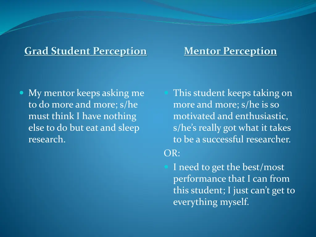 mentor perception