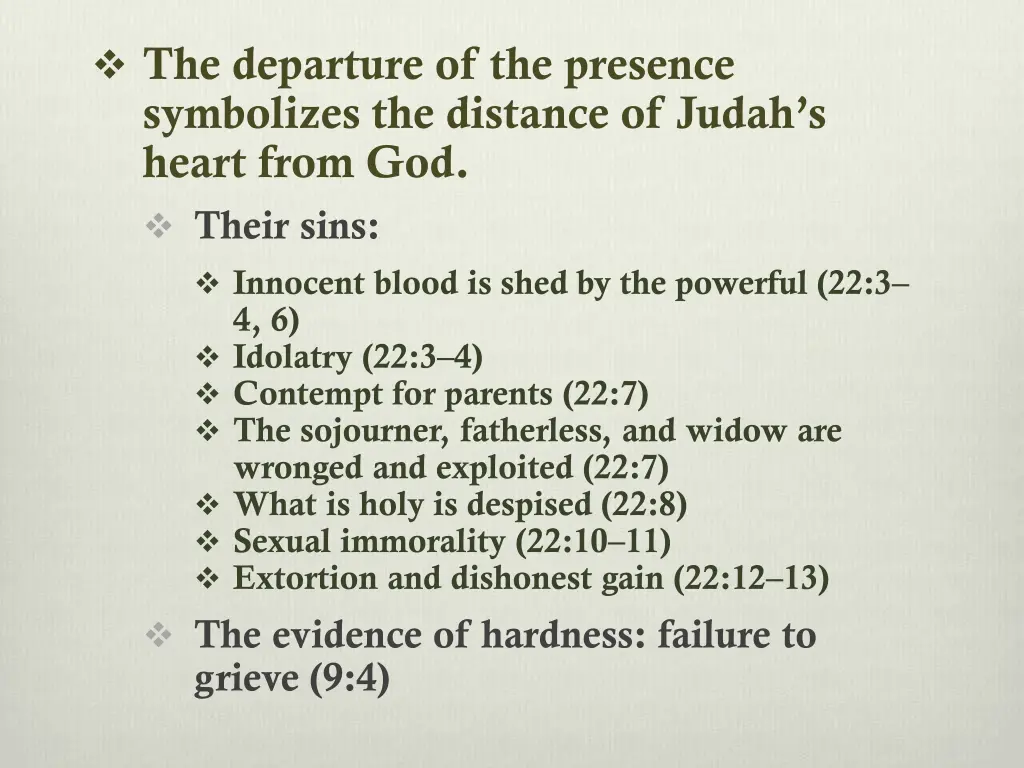 the departure of the presence symbolizes