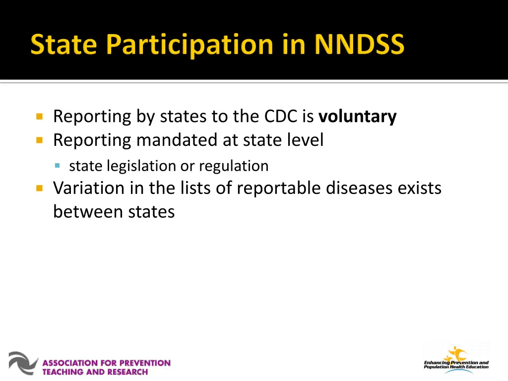 reporting by states to the cdc is voluntary