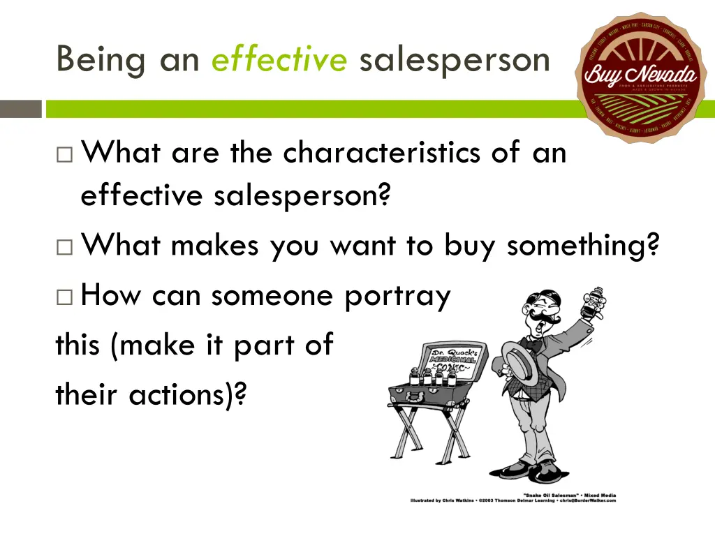 being an effective salesperson