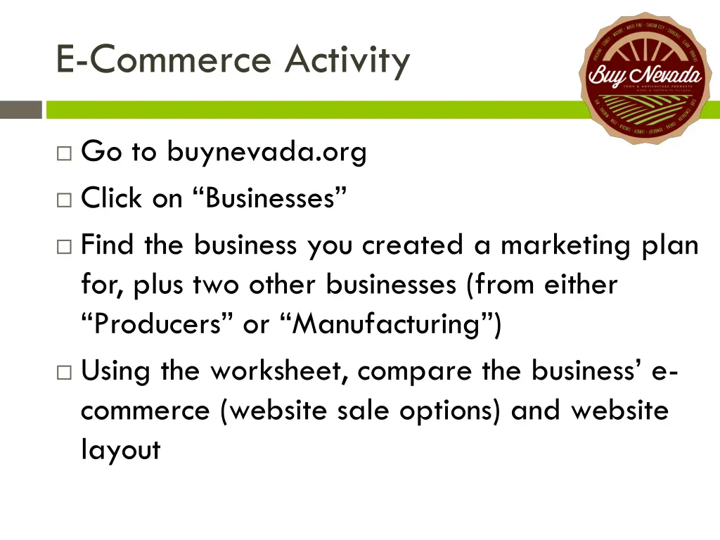 e commerce activity