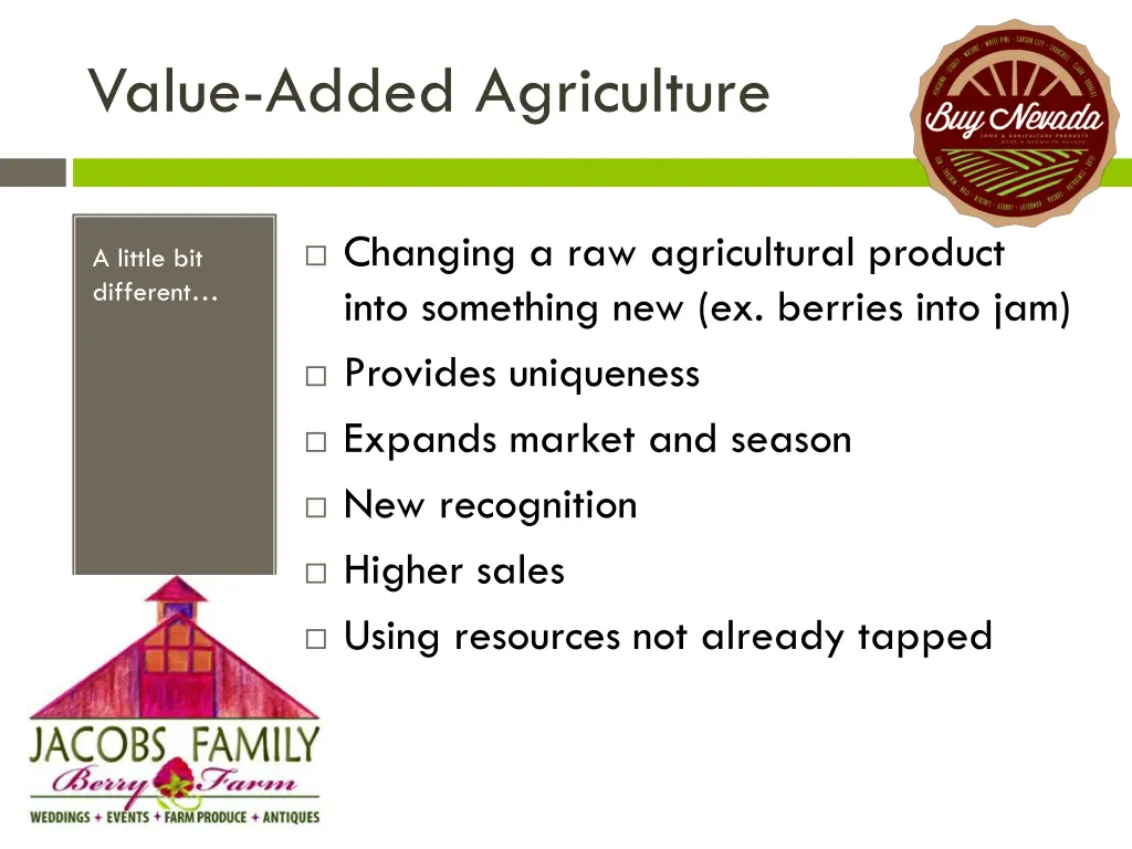 value added agriculture