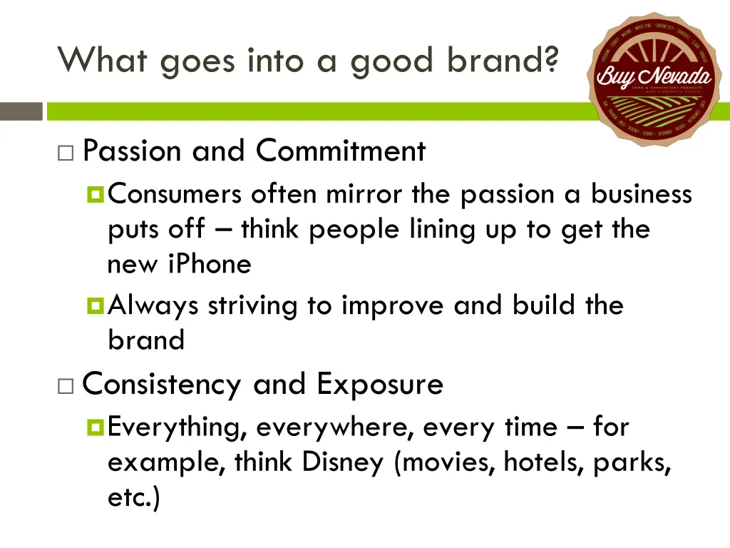 what goes into a good brand 1