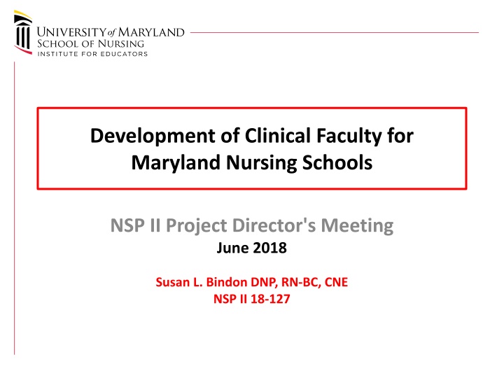 development of clinical faculty for maryland