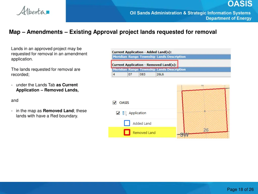 map amendments existing approval project lands