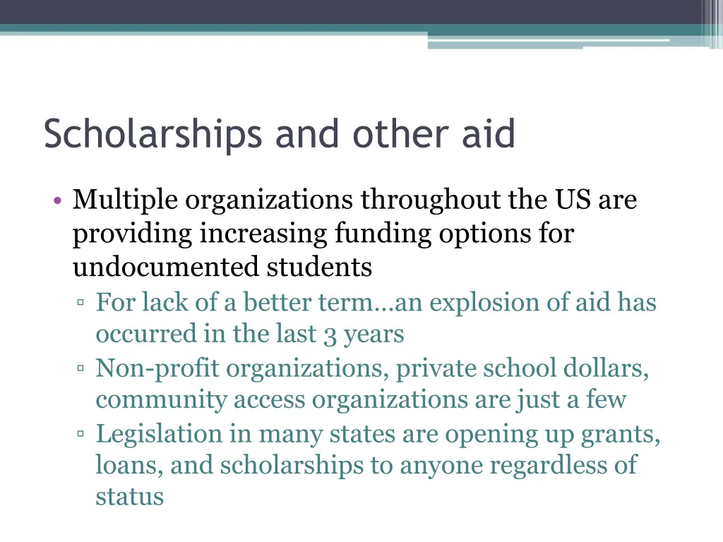 scholarships and other aid