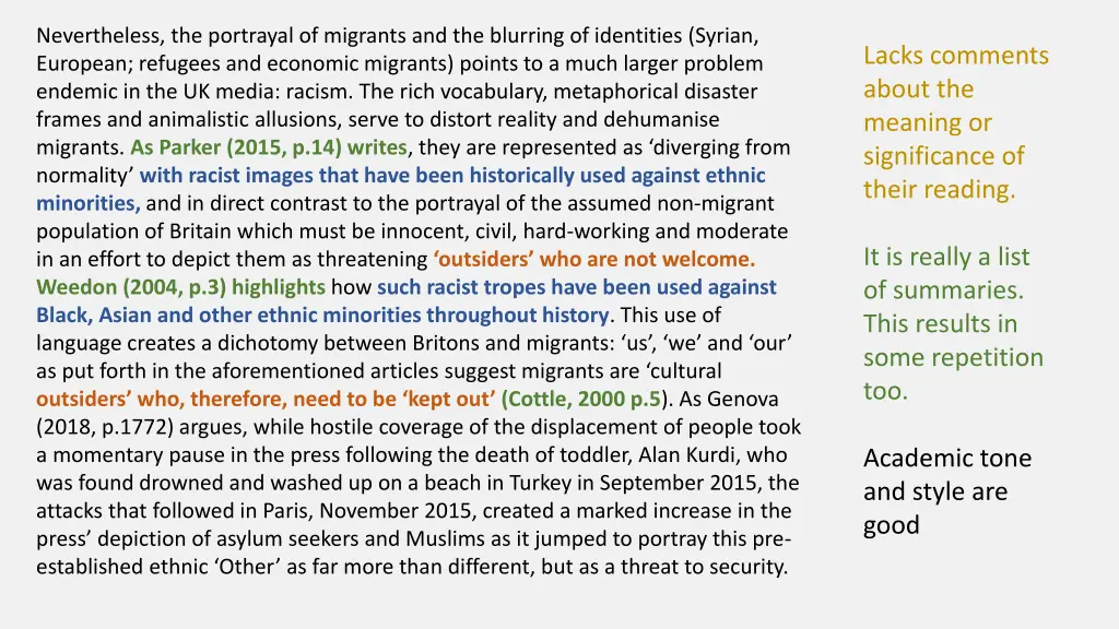 nevertheless the portrayal of migrants