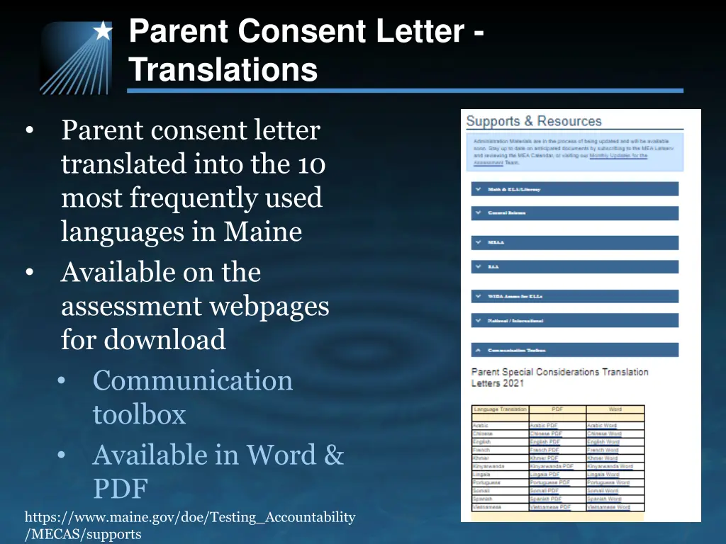 parent consent letter translations