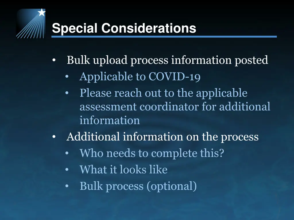 special considerations