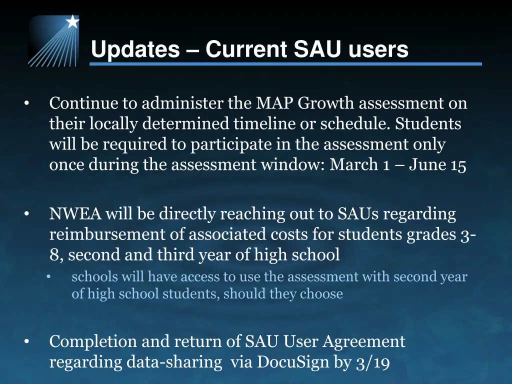 updates current sau users