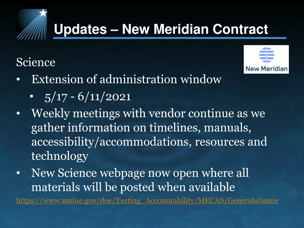 updates new meridian contract