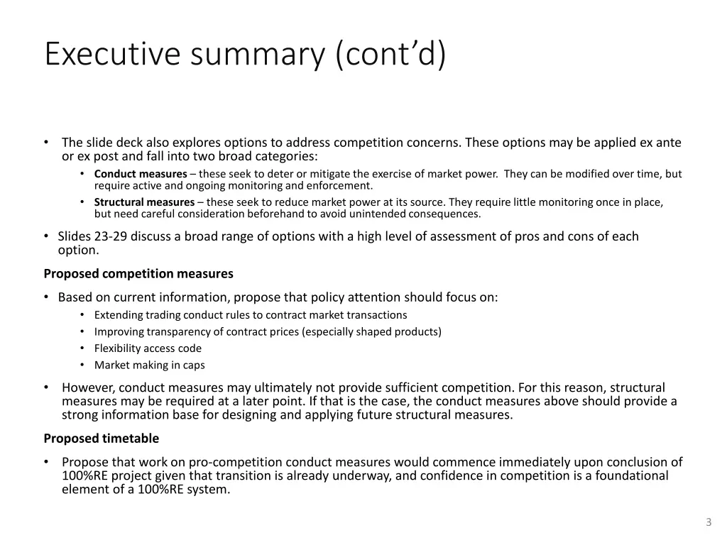 executive summary cont d