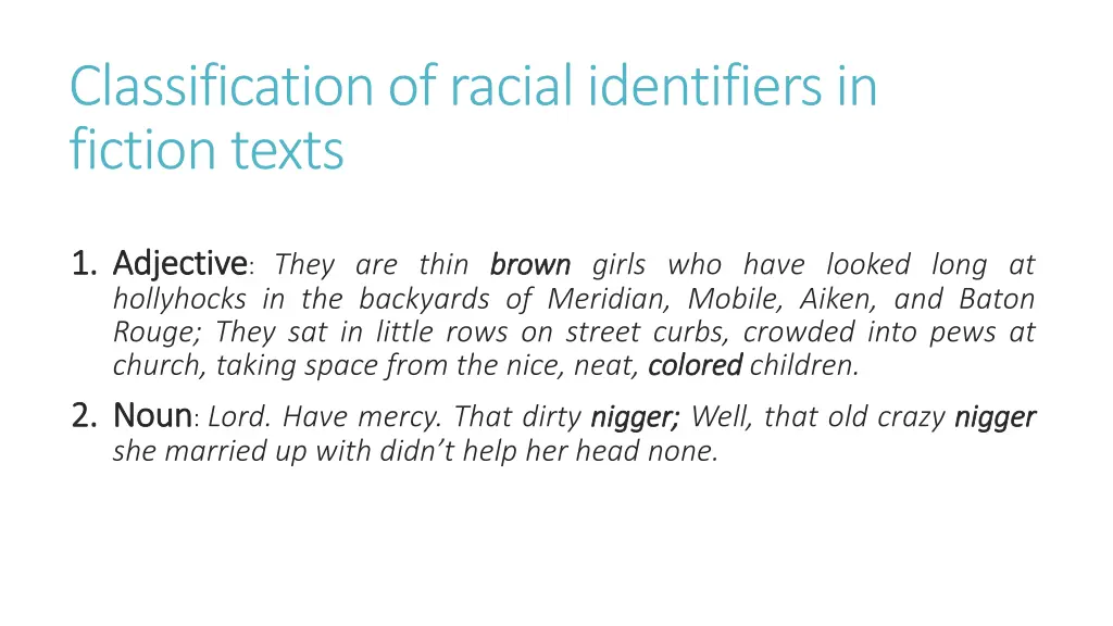 classification of racial identifiers in fiction