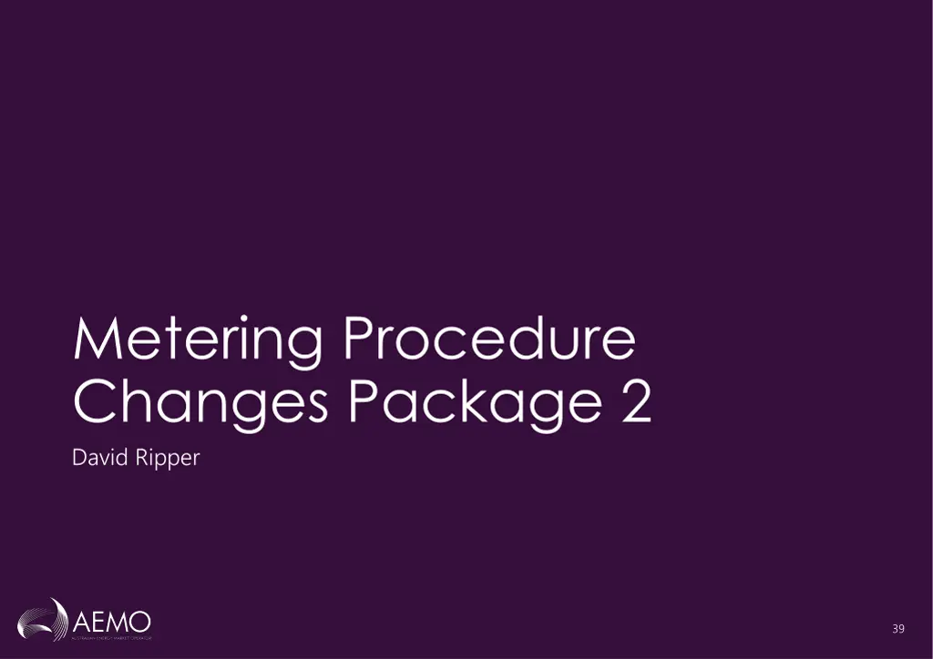 metering procedure changes package 2 david ripper