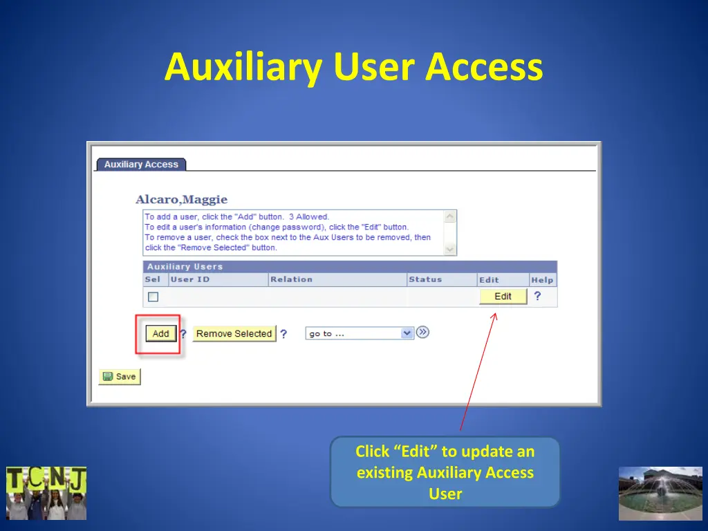 auxiliary user access 1