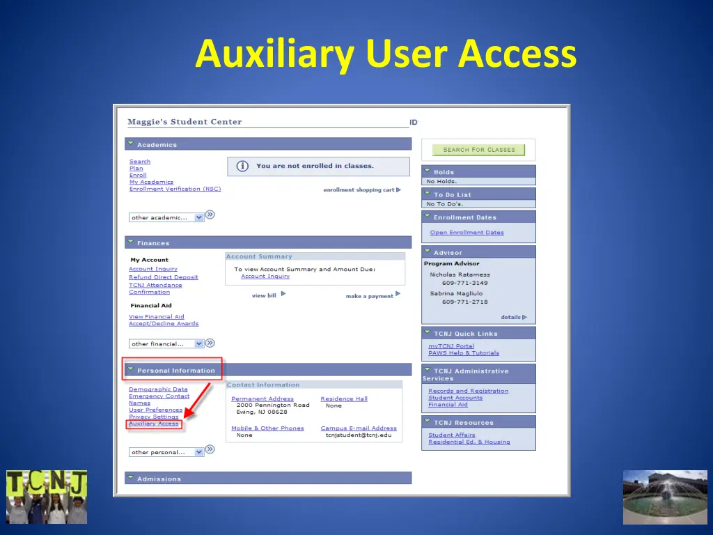 auxiliary user access