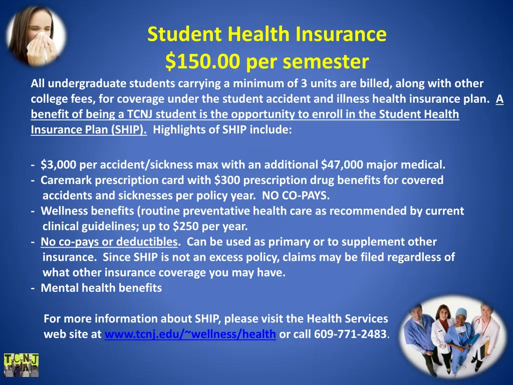 student health insurance 150 00 per semester