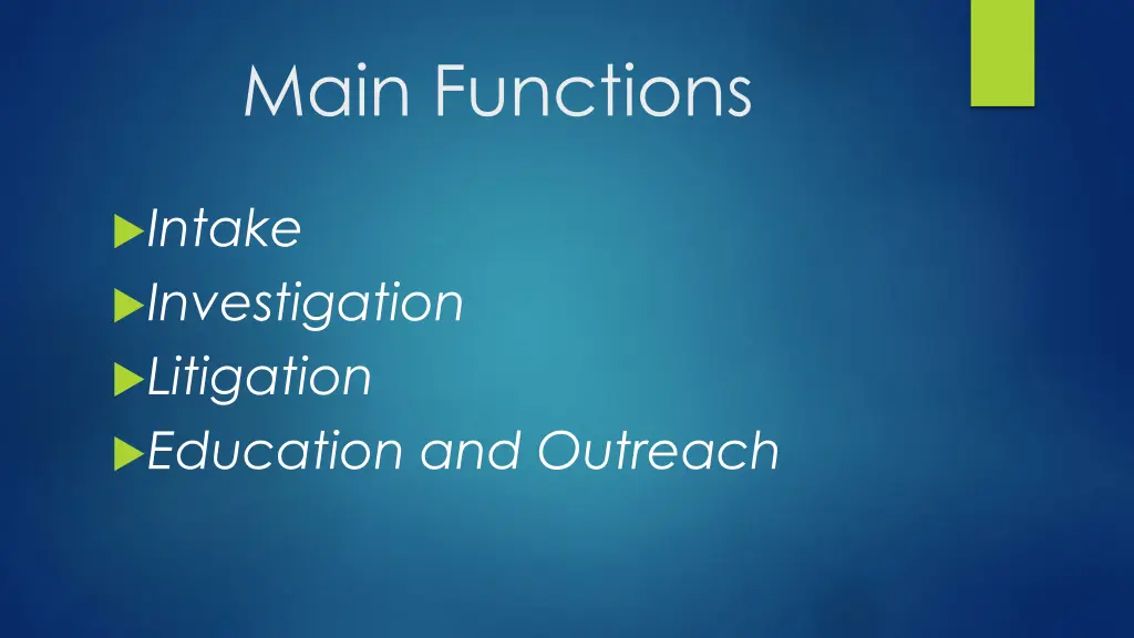 main functions