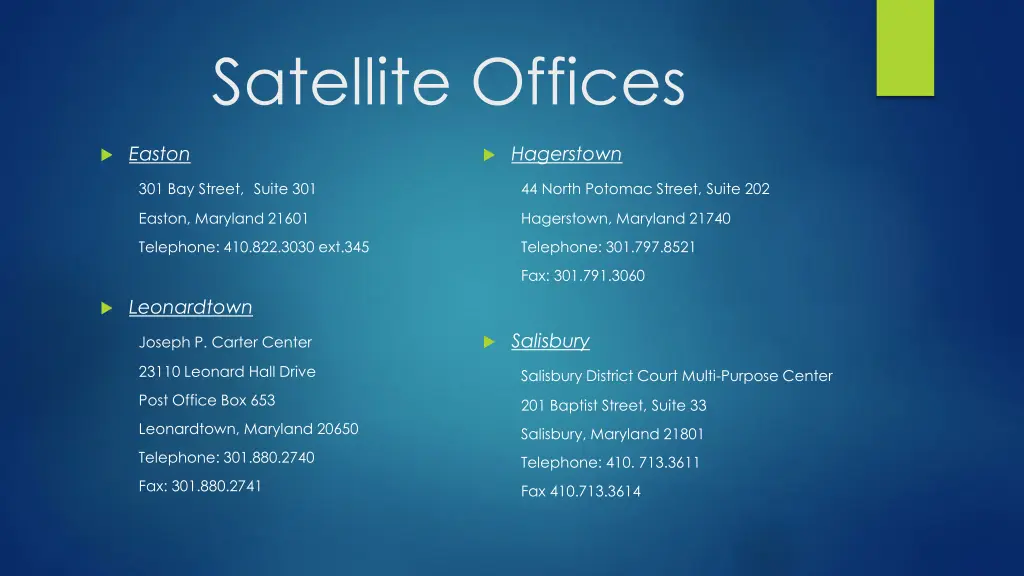 satellite offices