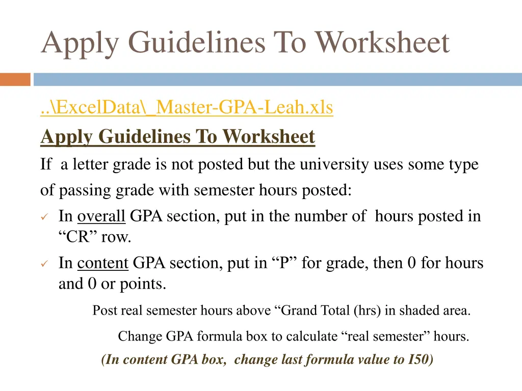 apply guidelines to worksheet 6