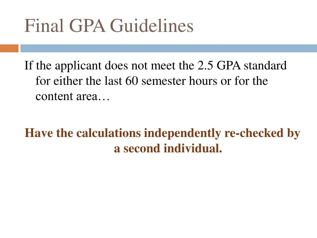 final gpa guidelines