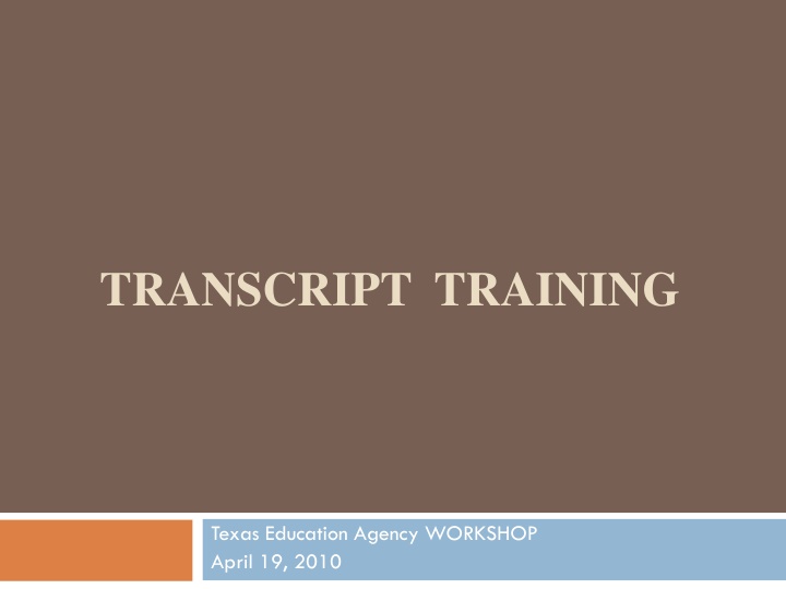 transcript training