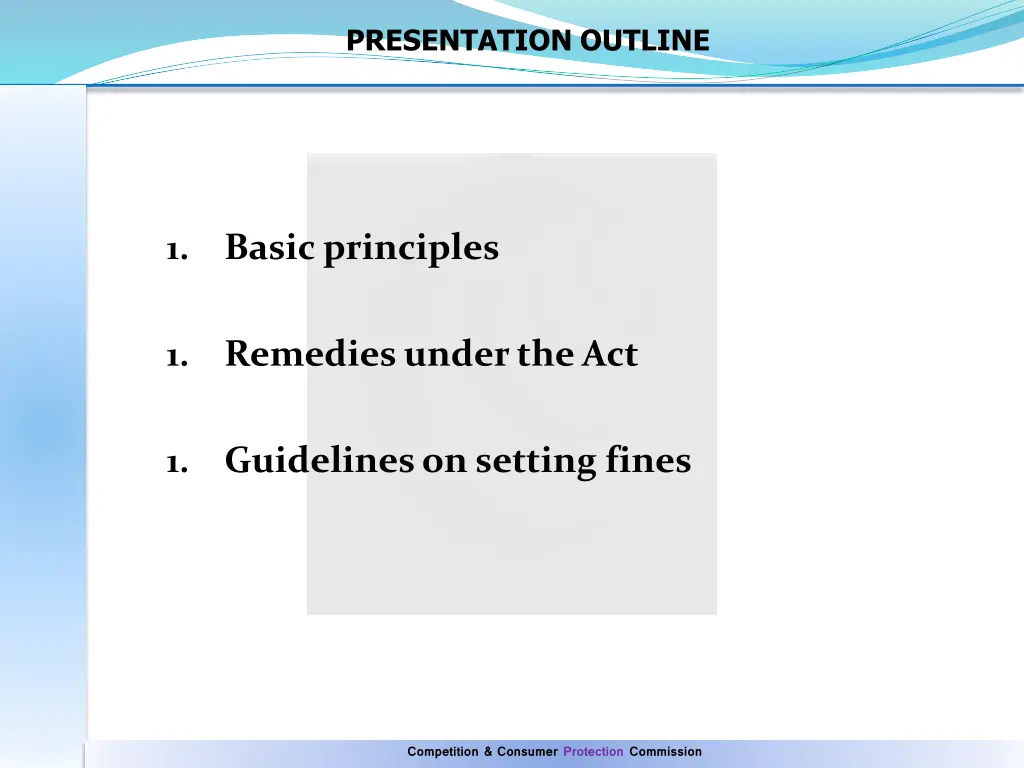 presentation outline