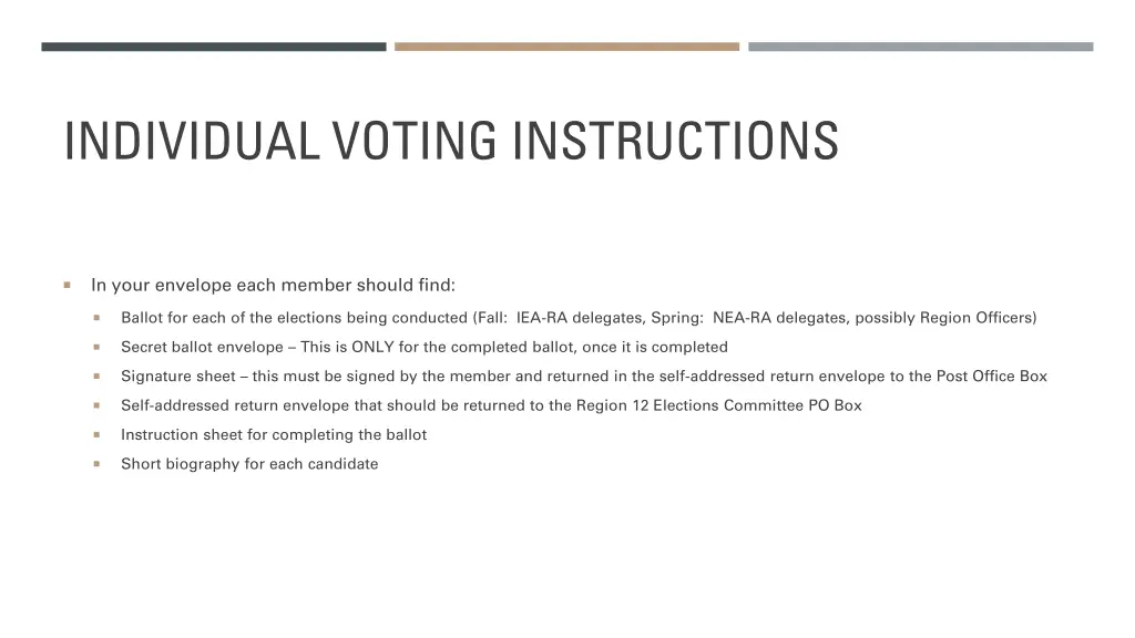 individual voting instructions