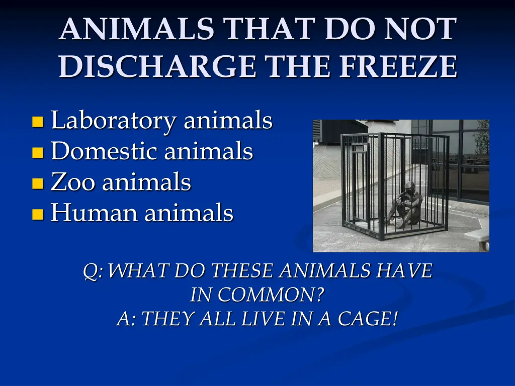 animals that do not discharge the freeze