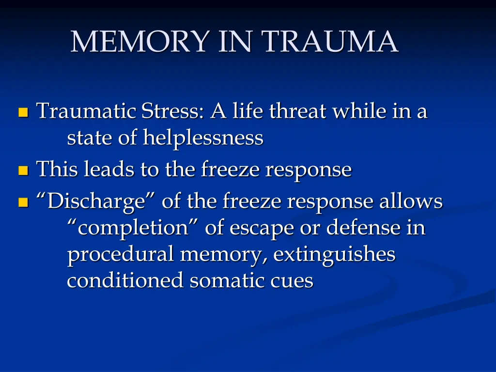 memory in trauma