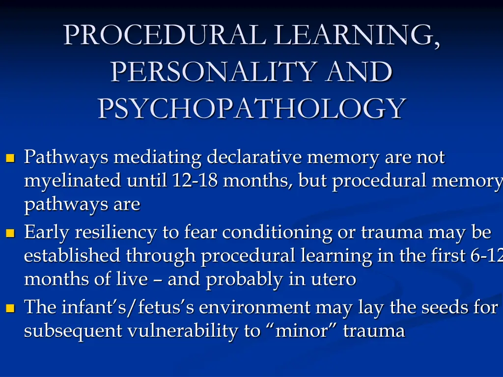 procedural learning personality