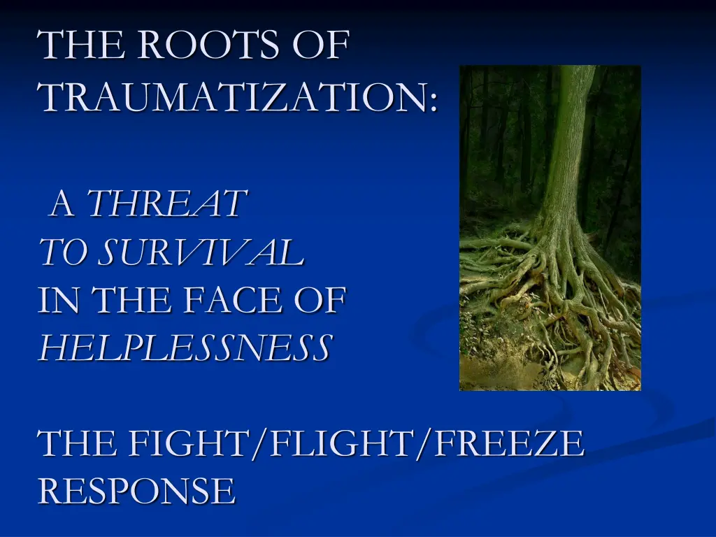 the roots of traumatization