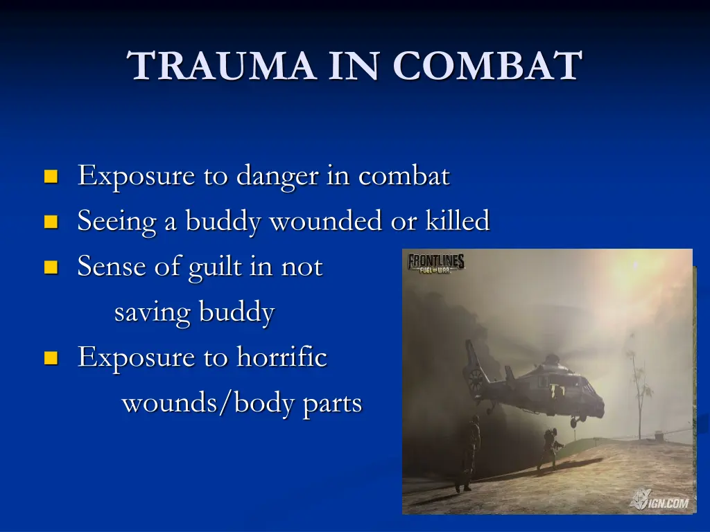 trauma in combat