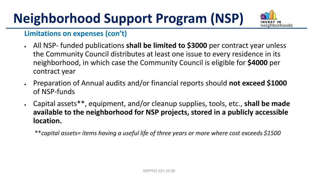 neighborhood support program nsp 10