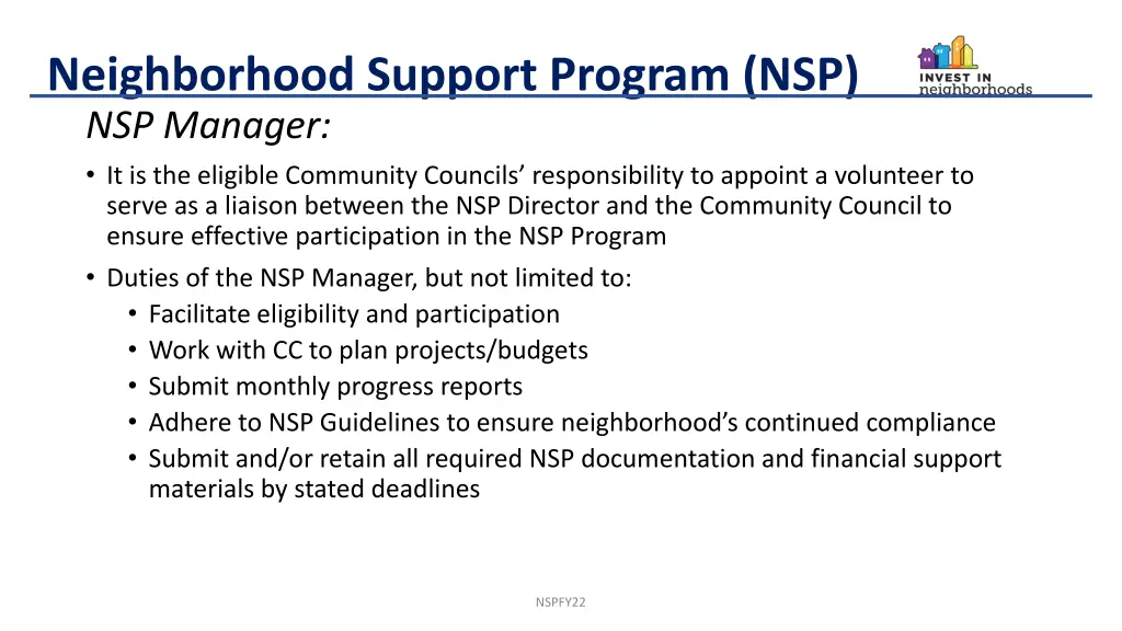 neighborhood support program nsp 13