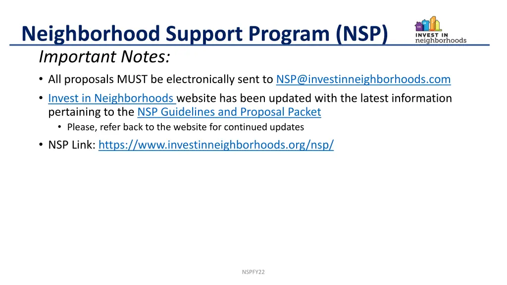 neighborhood support program nsp 22