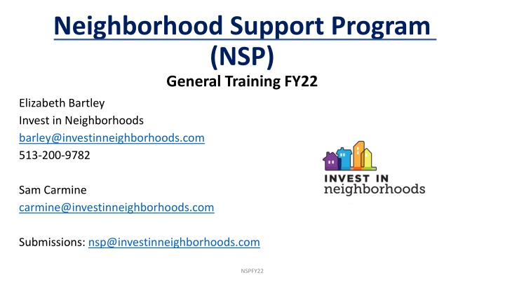 neighborhood support program nsp general training