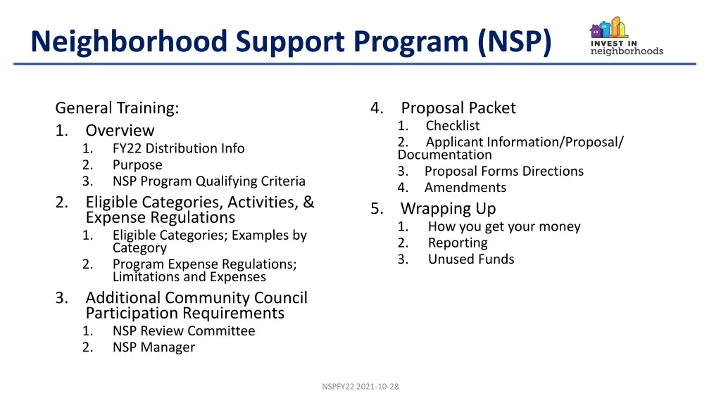 neighborhood support program nsp