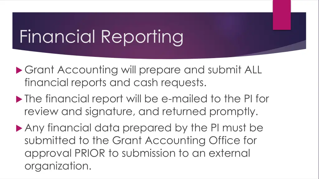 financial reporting