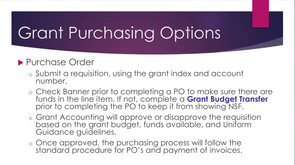 grant purchasing options