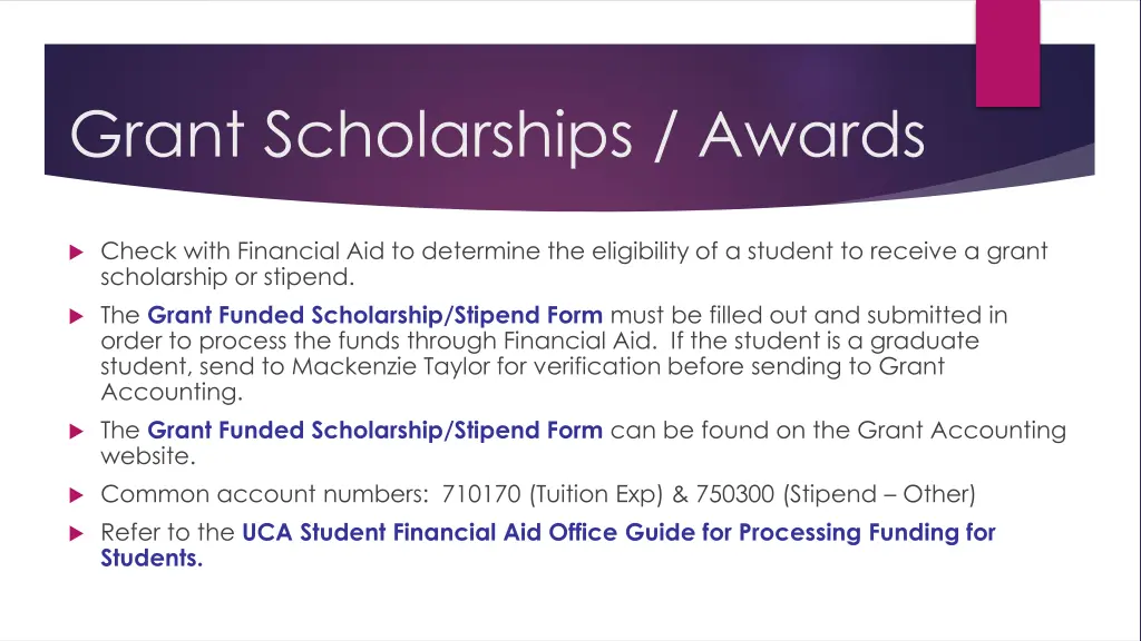 grant scholarships awards