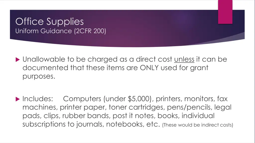 office supplies uniform guidance 2cfr 200