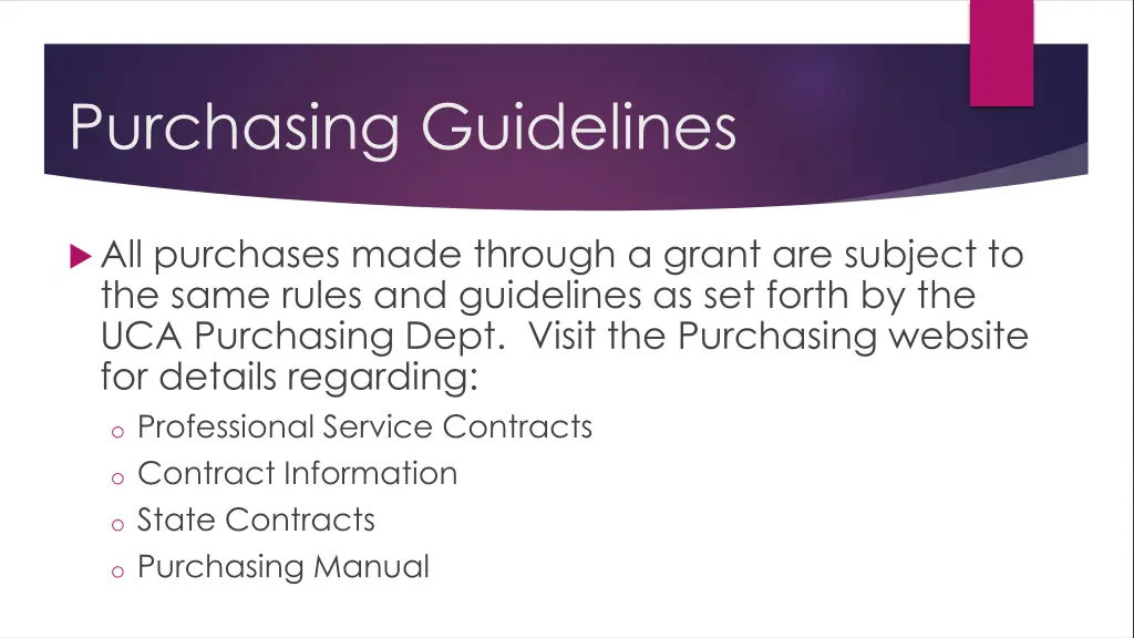 purchasing guidelines