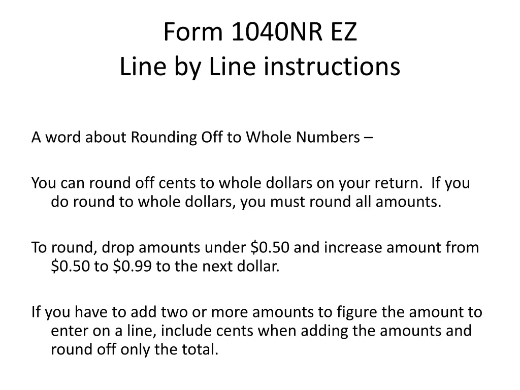 form 1040nr ez line by line instructions 1