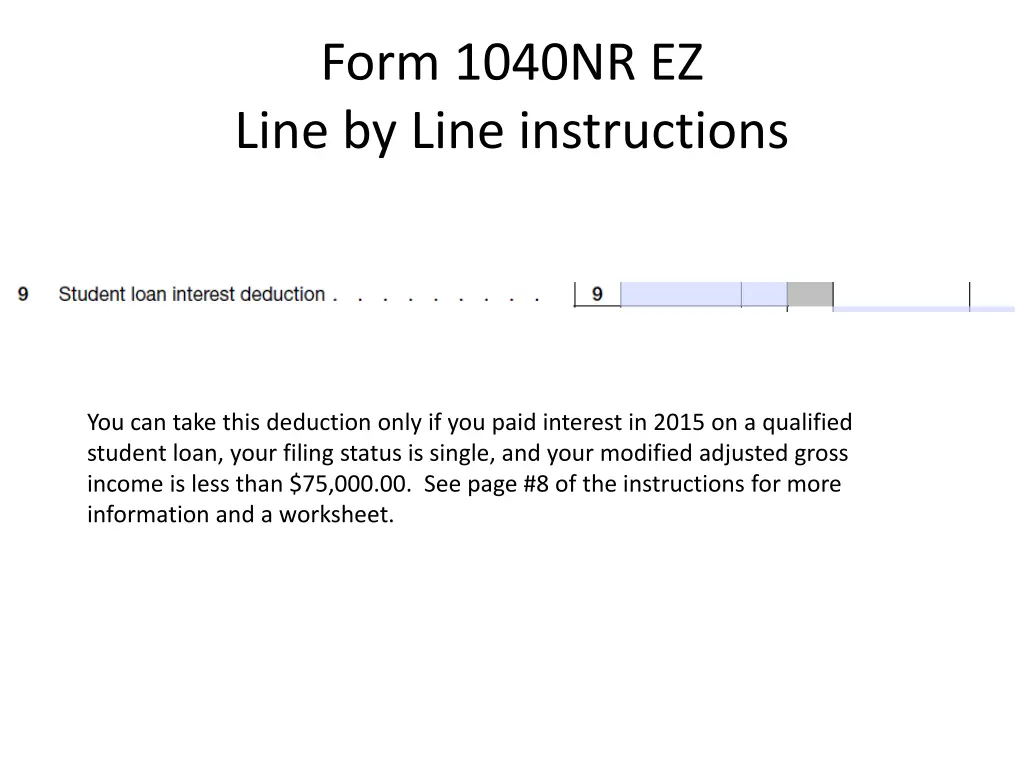 form 1040nr ez line by line instructions 12