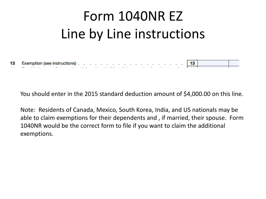 form 1040nr ez line by line instructions 16